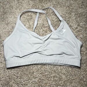 Gymshark Ruched Light Gray Sports Bra